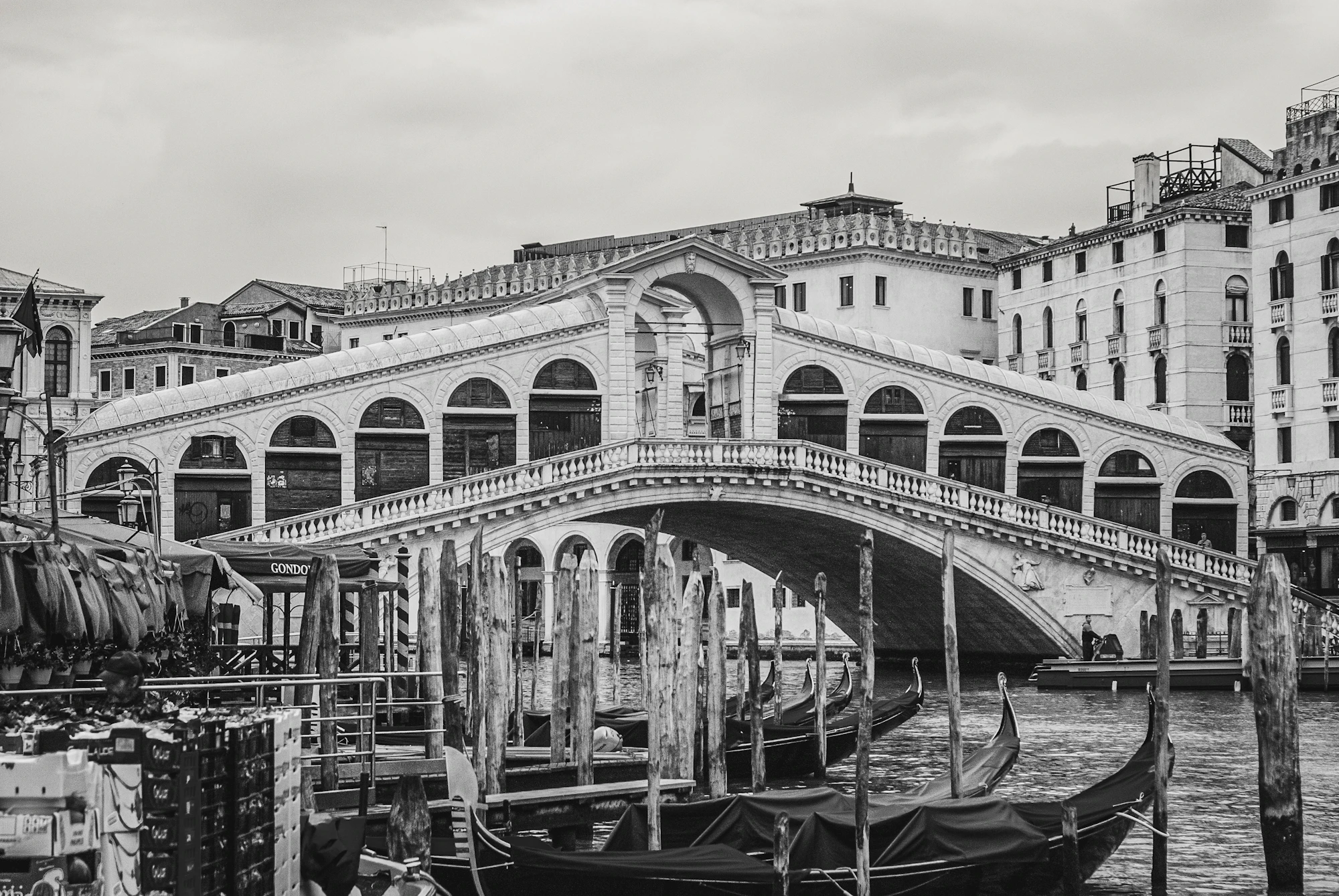 The rialto bridge in venice, italy.