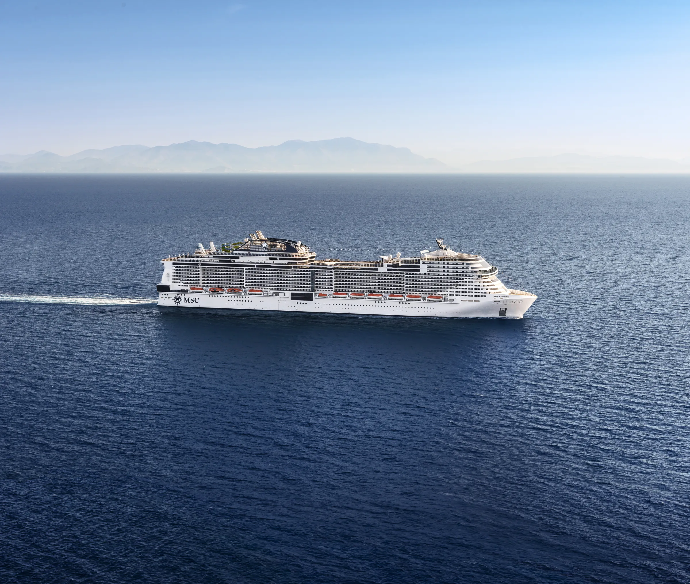 MSC Virtuosa seen from the air
