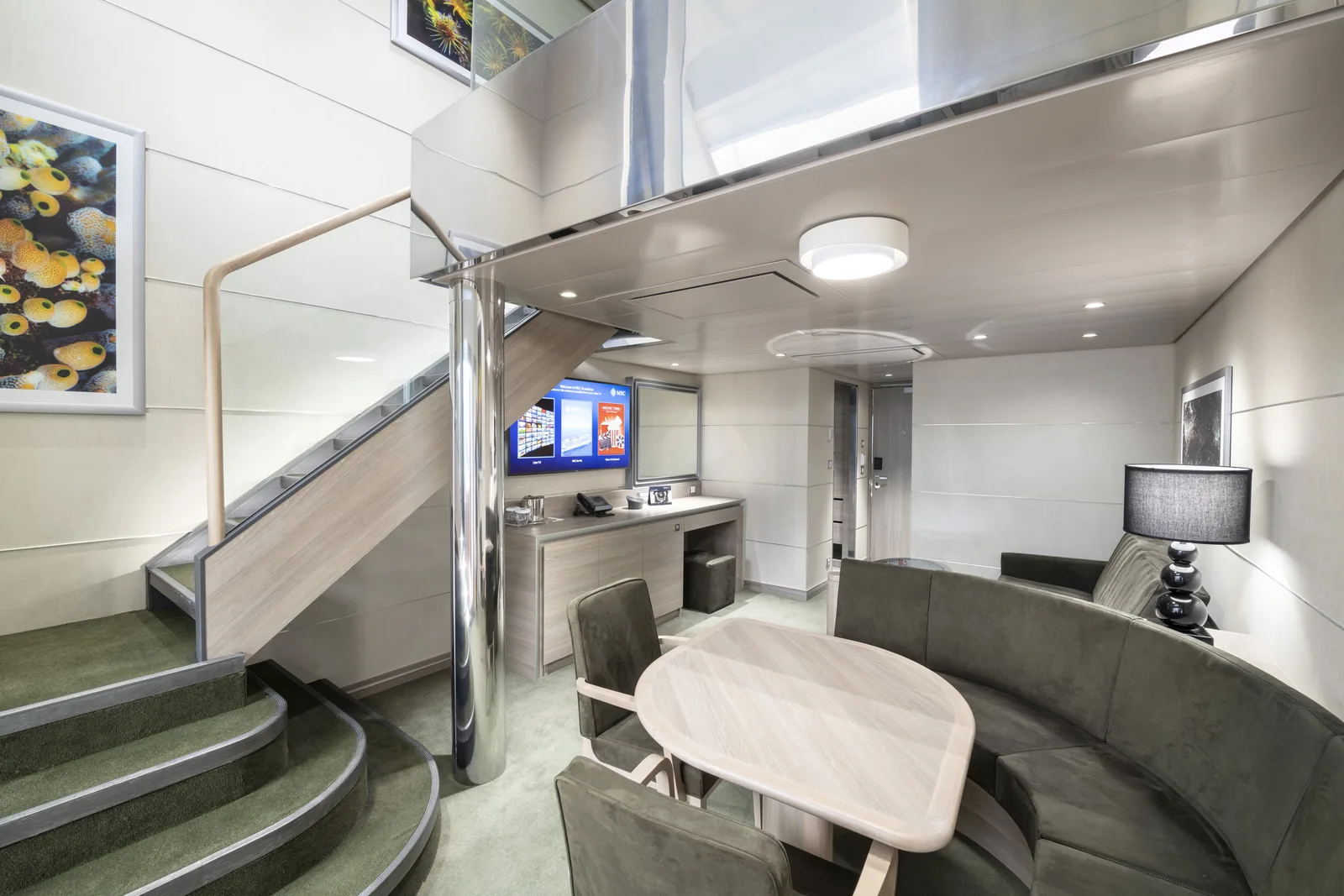MSC Yacht Club Duplex Suite with its internal staircase